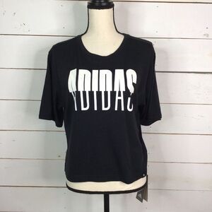 New Adidas Activewear Logo TShirt MultiSport Black Women's Small